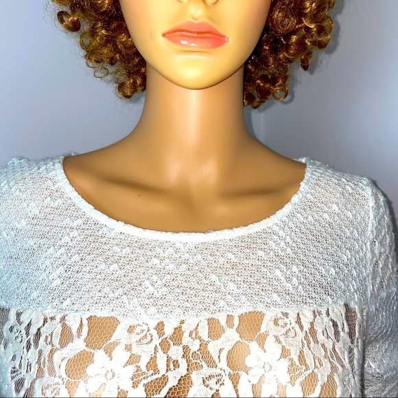 Anthropologie Meadow Rue Cream Lace Crew Neck Sweater – Size Small - Picture 3 of 13